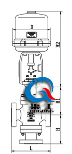 電動三通調節(jié)閥配3810L執(zhí)行器外形尺寸圖